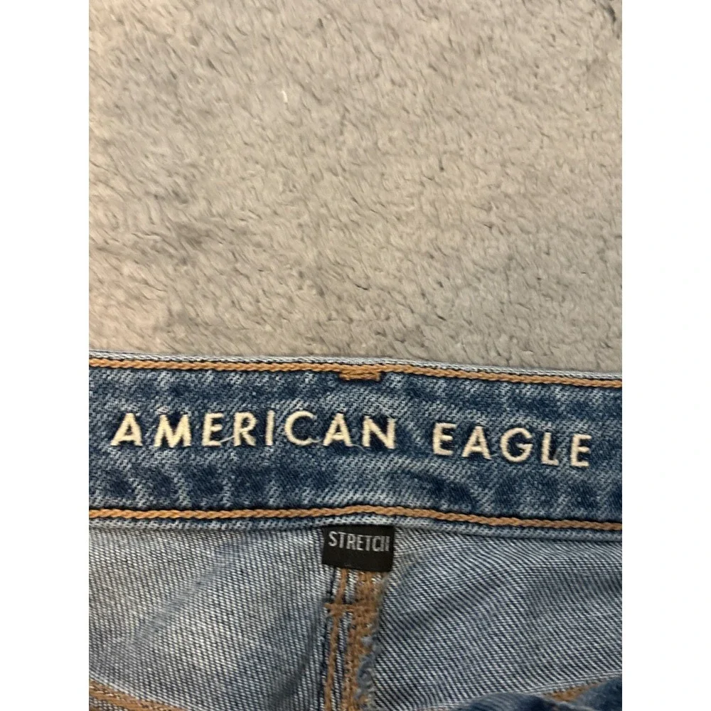 American Eagle Jeans Womens 0 Regular Blue Tomgirl Relaxed Straight Leg Denim